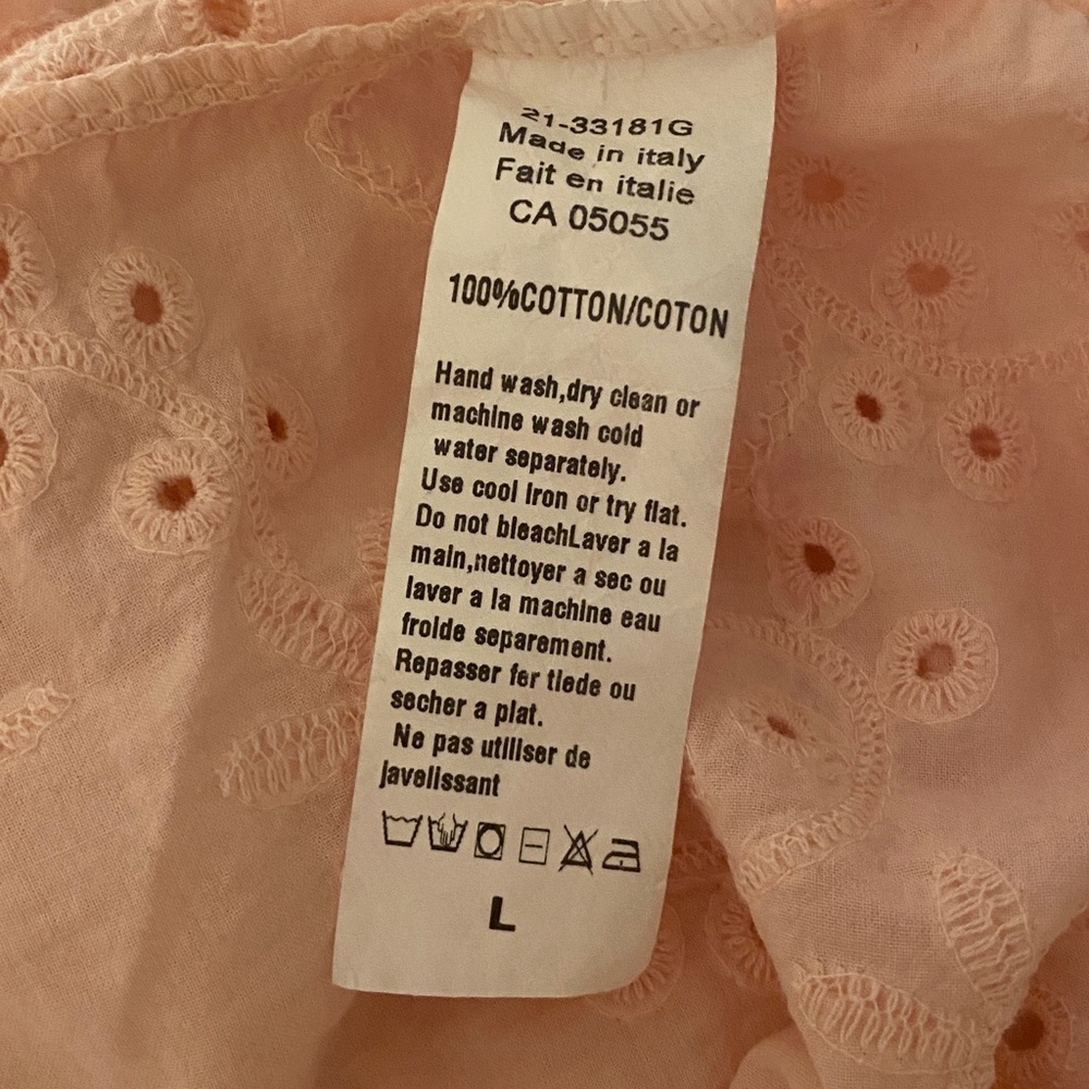 Astrid Pink Floral Embroidered Blouse 🌸 Made in Italy Romantic Eyelet Top Size L - Picture 6 of 10